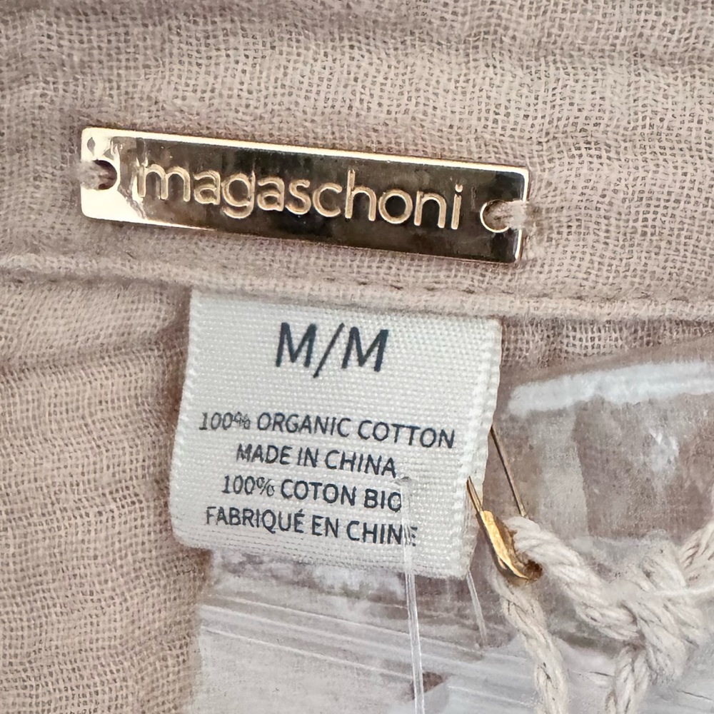 Magaschoni Organic Cotton Shirt Dress Roll-up Sleeves M - Picture 2 of 6
